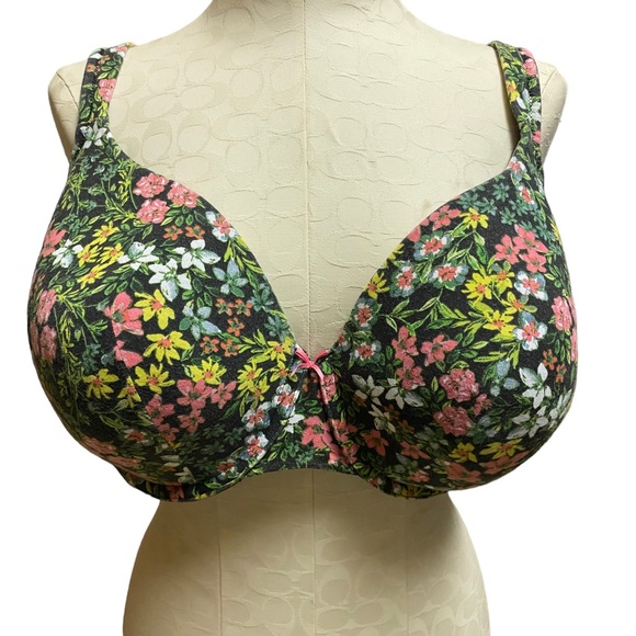 Cacique Lightly Lined Full Coverage Bra Size 48D Tropical Print - Picture 5 of 12